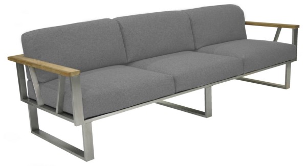Zebra Belvedere Lounge Sofa 3-Sitzer medium grey inkl. Kissen Tuvatextil® wetterfest